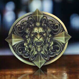Bronze Finish Lion Head Unisex Belt Buckle Retro Style